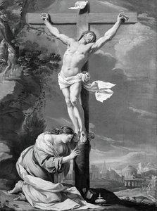 Chrystus na krzyżu z Marią Magdaleną, 164050. autorstwa Simon Vouet