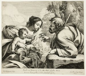 Święta Rodzina z ptakiem autorstwa Simon Vouet