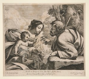 Święta Rodzina z ptakiem autorstwa Simon Vouet