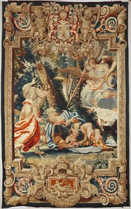 Miłość powstrzymuje Armidę przed dźgnięciem śpiącego Rinalda ... autorstwa Simon Vouet