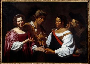 Wróżka Obraz Simona Voueta (1590-1649) 1620 Nd. 1,2x1,7 m Ottawa, Narodowa Galeria Sztuki autorstwa Simon Vouet