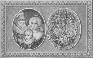 Jakub I Anna z Danii i Henryk, książę Walii, 1612, 1904 autorstwa Simon de Passe