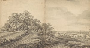 Panorama Boersberg z zamkiem Doorwerth w oddali autorstwa Simon de Vlieger