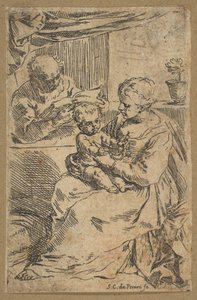 Święta Rodzina z różańcem ok. godz. 1640-1642. autorstwa Simone Cantarini