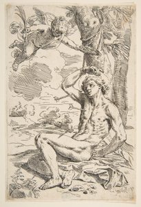 Św. Sebastian przeszyty strzałami i przywiązany do drzewa, ca. 1639.