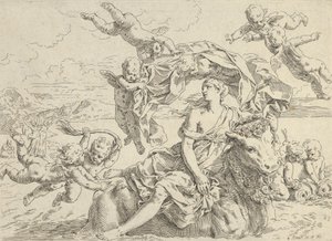 Gwałt Europy, ok.1636. autorstwa Simone Cantarini