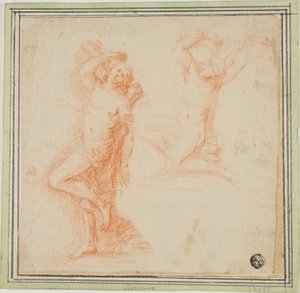 Dwa szkice św. Sebastiana autorstwa Simone Cantarini