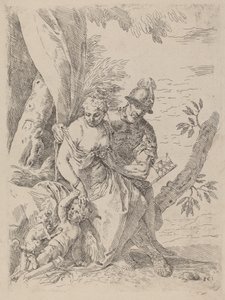 Mars, Wenus i Kupidyn autorstwa Simone Cantarini after Veronese