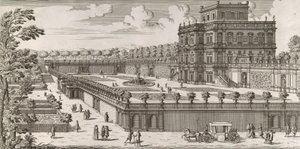 Widok na fasadę Palazzo Pamphili i jego ogród Secondo Prospetto Pe..., po autorstwa Simone Felice