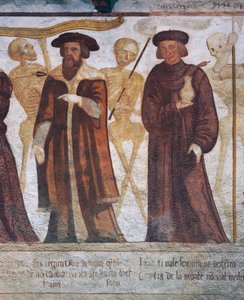Śmierć z księciem i doktorem, fragment z Tańca śmierci autorstwa Simone II Baschenis
