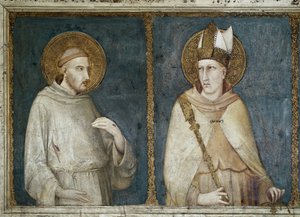 Św. Franciszek z Asyżu i Św. Ludwik z Tuluzy (Ludwik z Anjou autorstwa Simone Martini