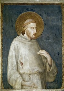 Święty Franciszek z Asyżu, fragment Pięciu świętych - Fresk Simone Martini (ok. 1284-1344) autorstwa Simone Martini