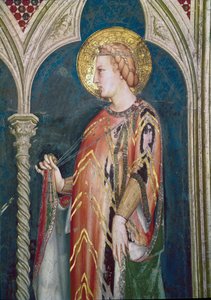 Św Elżbieta Węgierska (detal, fresk) autorstwa Simone Martini