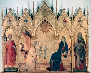 Zwiastowanie i dwaj święci, 1333 autorstwa Simone Martini