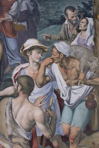Adoracja pasterzy, 1578-82 (detal 3497111) autorstwa Simone Veneziano Peterzano