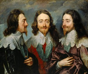 Karol I, król Anglii 1600-1649, z Trzech kątów Potrójny portret, 1636.