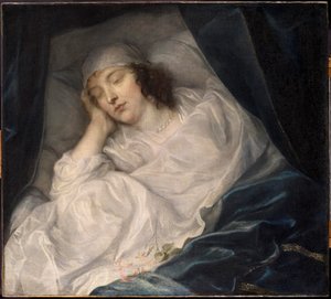 Venetia, Lady Digby, na łożu śmierci autorstwa Sir Anthony van Dyck