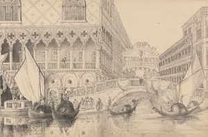Album 30 widoków w Tyrolu i we Włoszech: Most Westchnień i część Pałacu Dożów 10 listopada 1840