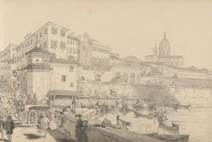 Album 30 widoków w Tyrolu i we Włoszech: Widok Casino Pecori na Lung Arno, rezydencja Sir Charlesa D