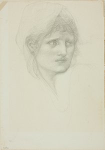 Drapowana głowa, oczy skierowane w prawo autorstwa Sir Edward Burne Jones
