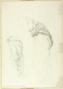 Draperie, dwa studia do Zwierciadła Wenus autorstwa Sir Edward Burne Jones