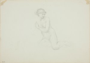 Siedząca kobieta nago autorstwa Sir Edward Burne Jones