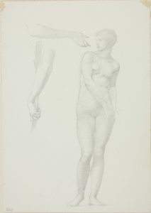 Stojący akt kobiecy i szkice ramion autorstwa Sir Edward Burne Jones