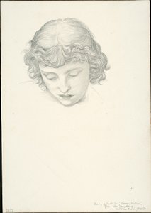 Studium dla Lustra Wenus: Głowa autorstwa Sir Edward Burne Jones