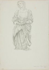 Studium do "Lustra Wenus": Klęcząca postać kobieca autorstwa Sir Edward Burne Jones