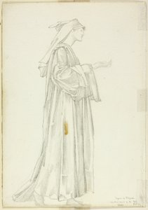 Studium pielgrzyma do Rzymu Róży autorstwa Sir Edward Burne Jones