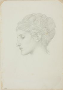 Głowa kobiety z profilu w lewo autorstwa Sir Edward Burne Jones