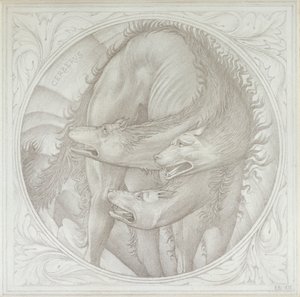 Cerber, 1872-1875 autorstwa Sir Edward Coley Burne Jones
