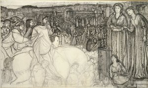 Gualdrada Donati przedstawia swoją córkę Buondelmente, ok. 1850 r. autorstwa Sir Edward Coley Burne Jones