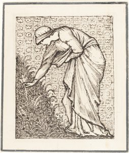 Pani zbierająca kwiaty autorstwa Sir Edward Coley Burne Jones