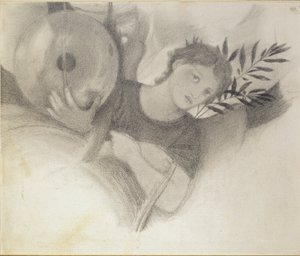 Studium dla głowy w dniach stworzenia, c. 1871-1875 autorstwa Sir Edward Coley Burne Jones