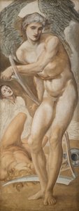 Tryptyk trojański - Studium Zapomnienia podbijającego Sławę, 1875. autorstwa Sir Edward Coley Burne Jones