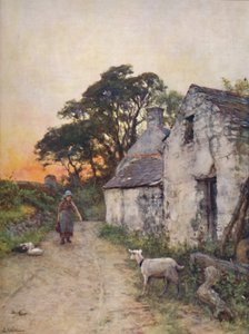 A Village Lane, Południowa Walia, koniec XIX i początek XX wieku.