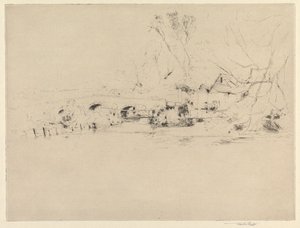 Stary Młyn na Wandle, w Mitcham autorstwa Sir Frank Short