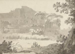 Watykan od drogi do Ponte Mola autorstwa Sir George Howland Beaumont seventh Baronet