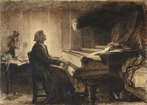 Franciszek Liszt przy fortepianie, 1904.