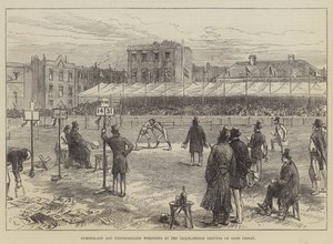 Cumberland i Westmorland Wrestling na Lillie-Bridge Grounds w Wielki Piątek autorstwa Sir John Charles Robinson