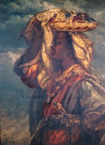 „Czarna dziewczyna z owocami”, 1882 autorstwa Sir John Gilbert
