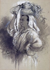 „Dziewczyna z owocami”, 1849 autorstwa Sir John Gilbert