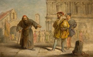 Scena z "Kupca weneckiego" Szekspira, 1865. autorstwa Sir John Gilbert
