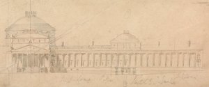 Szkic pół-fasady Pałacu Królewskiego, Hyde Park, Londyn autorstwa Sir John Soane