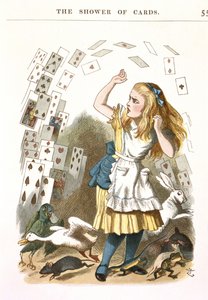 Prysznic kart. Ilustracja do Alicji w Krainie Czarów autorstwa L. Carrolla, 1890 autorstwa Sir John Tenniel