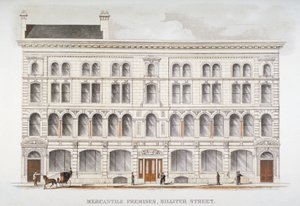 Widok lokalu handlowego, Billiter Street, City of London, 1875 autorstwa Sir Joseph Causton and Sons
