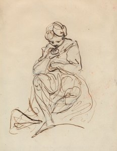 Estudo de uma mulher sentada polonês autorstwa Sir Joshua Reynolds