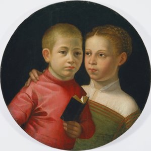 Podwójny portret chłopca i dziewczynki z rodziny Attavanti autorstwa Sofonisba Anguissola