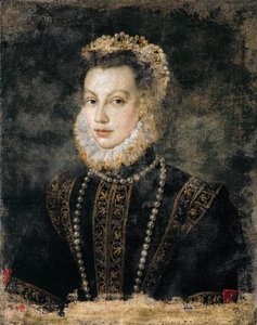 Elżbieta Francuska (Isabelle de Valois, Isabel de la Paz) - Elżbieta Walezjańska (1545-1568), Królowa Hiszpanii - Sofonisba Anguissola (ok. 1532-1625). olej na płótnie, ok. 1599. Wymiary: 68x54 cm. Muzeum Historii Sztuki, Wiedeń